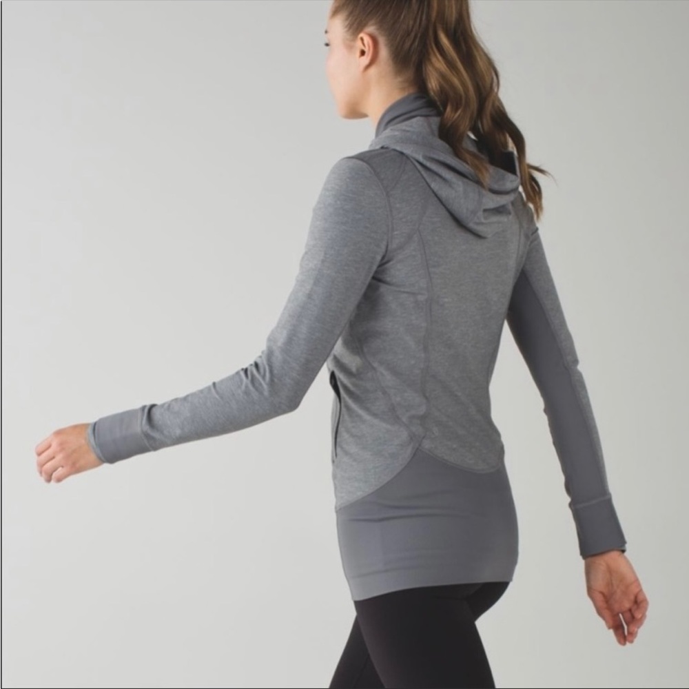 LULULEMON Daily Practice Jacket Heathered Slate Grey - Picture 3 of 16